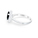 Halo Princess Cut Wedding Ring Simulated Cubic Zirconia 925 Sterling Silver