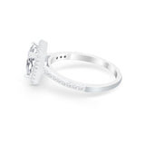 Halo Princess Cut Wedding Ring Simulated Cubic Zirconia 925 Sterling Silver