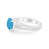 Vintage Style Round Simulated Cubic Zirconia Engagement Ring 925 Sterling Silver