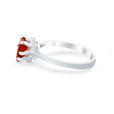 Teardrop Pear Wedding Ring Simulated Cubic Zirconia 925 Sterling Silver