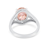 Art Deco Engagement Bridal Ring Simulated Cubic Zirconia 925 Sterling Silver BA1059