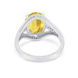Art Deco Engagement Bridal Ring Simulated Cubic Zirconia 925 Sterling Silver BA1059