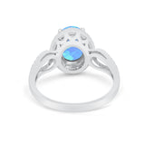 Halo Art Deco Engagement Ring Round Simulated Cubic Zirconia 925 Sterling Silver