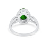 Halo Art Deco Engagement Ring Round Simulated Cubic Zirconia 925 Sterling Silver