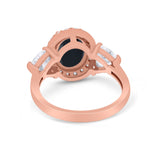 Three Stone Engagement Ring Simulated Cubic Zirconia 925 Sterling Silver BA1067