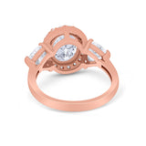 Three Stone Engagement Ring Simulated Cubic Zirconia 925 Sterling Silver BA1067