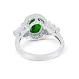 Three Stone Engagement Ring Simulated Cubic Zirconia 925 Sterling Silver BA1067