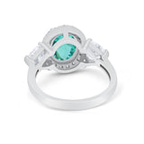 Three Stone Engagement Ring Simulated Cubic Zirconia 925 Sterling Silver BA1067