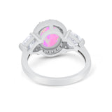 Three Stone Engagement Ring Simulated Cubic Zirconia 925 Sterling Silver BA1067
