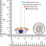Three Heart Engagement Promise Ring Simulated Cubic Zirconia 925 Sterling Silver