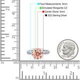 Art Deco Wedding Engagement Bridal Ring Round Simulated Cubic Zirconia 925 Sterling Silver