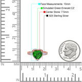 Halo Heart Promise Ring Simulated Cubic Zirconia 925 Sterling Silver