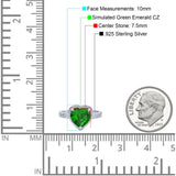 Halo Heart Promise Ring Simulated Cubic Zirconia 925 Sterling Silver