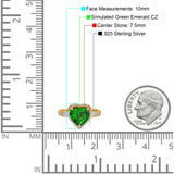 Halo Heart Promise Ring Simulated Cubic Zirconia 925 Sterling Silver
