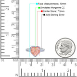 Halo Heart Promise Ring Simulated Cubic Zirconia 925 Sterling Silver
