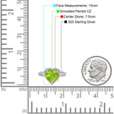 Halo Heart Promise Ring Simulated Cubic Zirconia 925 Sterling Silver