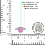 Halo Heart Promise Ring Simulated Cubic Zirconia 925 Sterling Silver