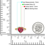 Halo Heart Promise Ring Simulated Cubic Zirconia 925 Sterling Silver