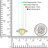 Halo Heart Promise Ring Simulated Cubic Zirconia 925 Sterling Silver