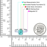 Art Deco Wedding Ring Emerald Cut Simulated Cubic Zirconia 925 Sterling Silver