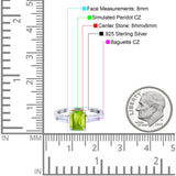 Art Deco Wedding Ring Emerald Cut Simulated Cubic Zirconia 925 Sterling Silver
