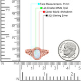 Solitaire Oval Lab Created Opal Wedding Ring Cubic Zirconia 925 Sterling Silver