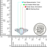 Solitaire Oval Lab Created Opal Wedding Ring Cubic Zirconia 925 Sterling Silver