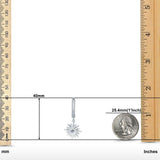 Starburst LeverBack Earrings Hoop Huggie Design Simulated Cubic Zirconia 925 Sterling Silver (40mm)