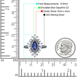Art Deco Marquise Engagement Ring Cubic Zirconia 925 Sterling Silver