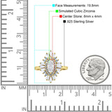 Art Deco Marquise Engagement Ring Cubic Zirconia 925 Sterling Silver