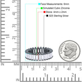 Emerald Cut Wedding Band Ring 6mm Cubic Zirconia 925 Sterling Silver