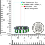 Emerald Cut Wedding Band Ring 6mm Cubic Zirconia 925 Sterling Silver