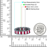 Emerald Cut Wedding Band Ring 6mm Cubic Zirconia 925 Sterling Silver