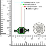 Halo Cushion Infinity Twist Side Stone Simulated Green Emerald CZ Engagement Ring Cubic Zirconia 925 Sterling Silver