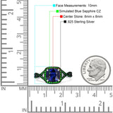Halo Cushion Infinity Twist Side Stone Simulated Green Emerald CZ Engagement Ring Cubic Zirconia 925 Sterling Silver