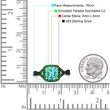 Halo Cushion Infinity Twist Side Stone Simulated Green Emerald CZ Engagement Ring Cubic Zirconia 925 Sterling Silver