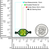 Halo Cushion Infinity Twist Side Stone Simulated Green Emerald CZ Engagement Ring Cubic Zirconia 925 Sterling Silver