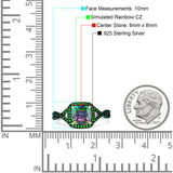 Halo Cushion Infinity Twist Side Stone Simulated Green Emerald CZ Engagement Ring Cubic Zirconia 925 Sterling Silver