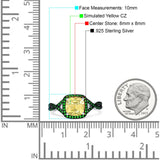Halo Cushion Infinity Twist Side Stone Simulated Green Emerald CZ Engagement Ring Cubic Zirconia 925 Sterling Silver