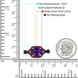Halo Cushion Infinity Twist Side Stone Simulated Ruby CZ Engagement Ring Cubic Zirconia 925 Sterling Silver