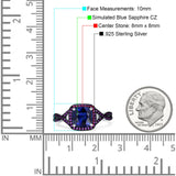 Halo Cushion Infinity Twist Side Stone Simulated Amethyst CZ Engagement Ring Cubic Zirconia 925 Sterling Silver