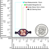 Halo Cushion Infinity Twist Side Stone Simulated Amethyst CZ Engagement Ring Cubic Zirconia 925 Sterling Silver
