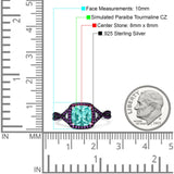 Halo Cushion Infinity Twist Side Stone Simulated Amethyst CZ Engagement Ring Cubic Zirconia 925 Sterling Silver