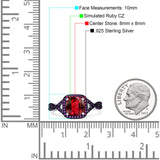 Halo Cushion Infinity Twist Side Stone Simulated Amethyst CZ Engagement Ring Cubic Zirconia 925 Sterling Silver