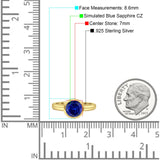 Bezel Set 7mm Round Engagement Ring Cubic Zirconia 925 Sterling Silver