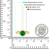 Bezel Set 7mm Round Engagement Ring Cubic Zirconia 925 Sterling Silver