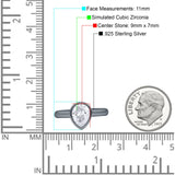 Bezel Set 9mmX7mm Pear Engagement Ring Cubic Zirconia 925 Sterling Silver