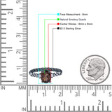 Hidden Halo Twisted Rope Oval Natural Chocolate Brown Smoky Quartz Engagement Ring