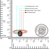 Hidden Halo Twisted Rope Oval Natural Chocolate Brown Smoky Quartz Engagement Ring