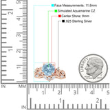 Art Deco Round Cubic Zirconia Infinity Leaf Design Bridal Ring 925 Sterling Silver